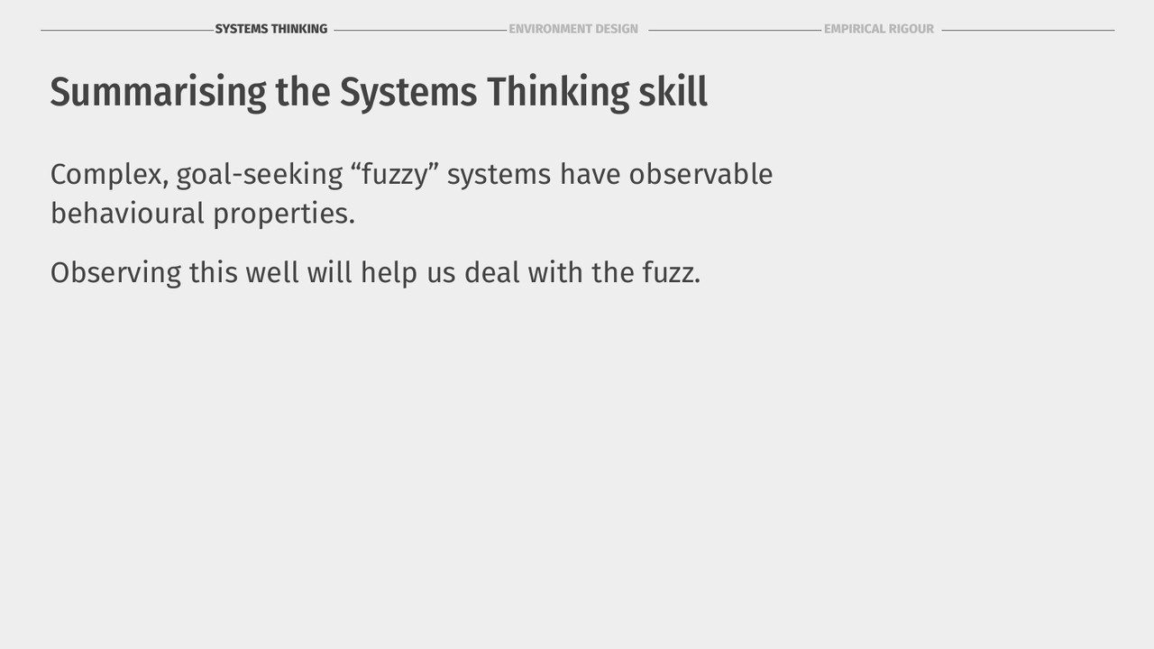 Summarising systems thinking