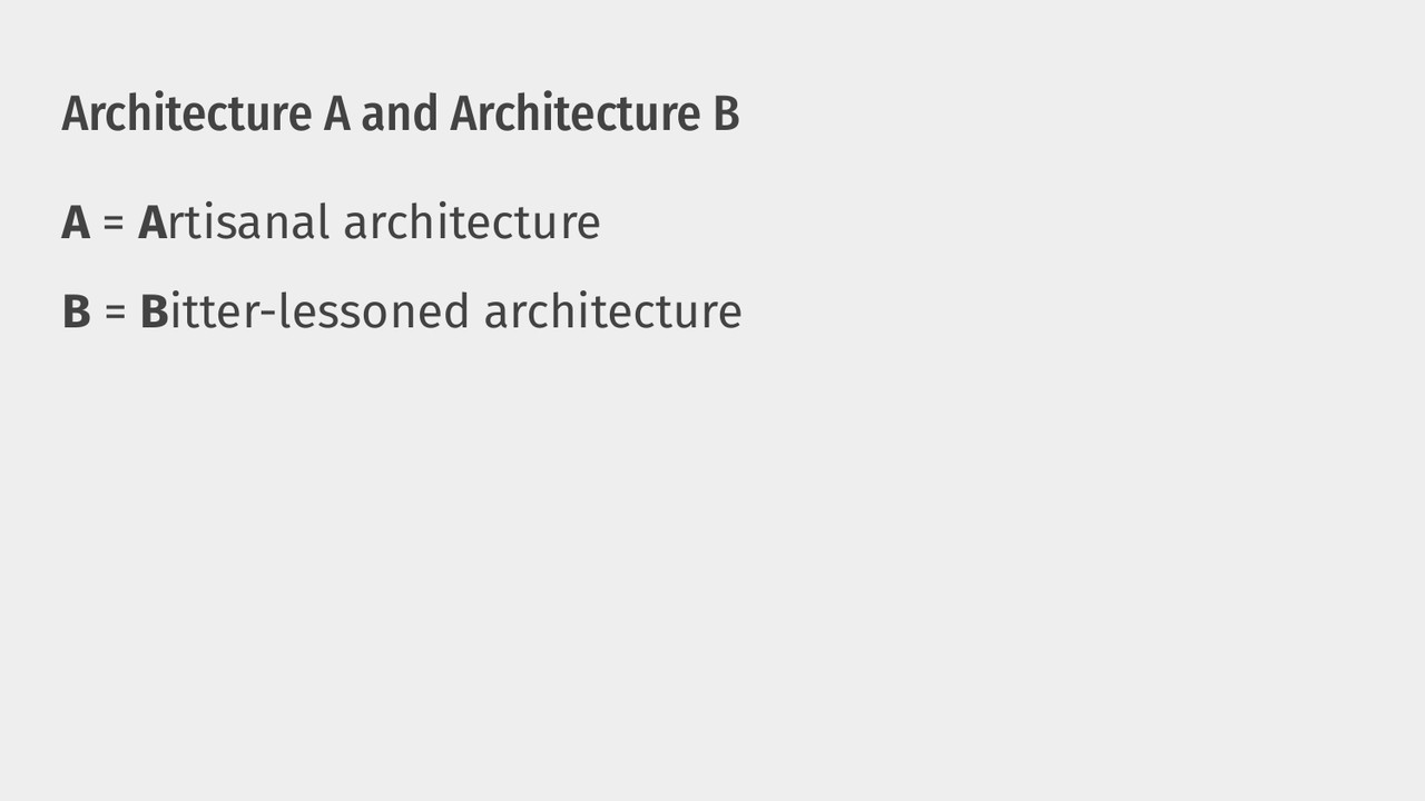 Architecture A and Architecture B labels