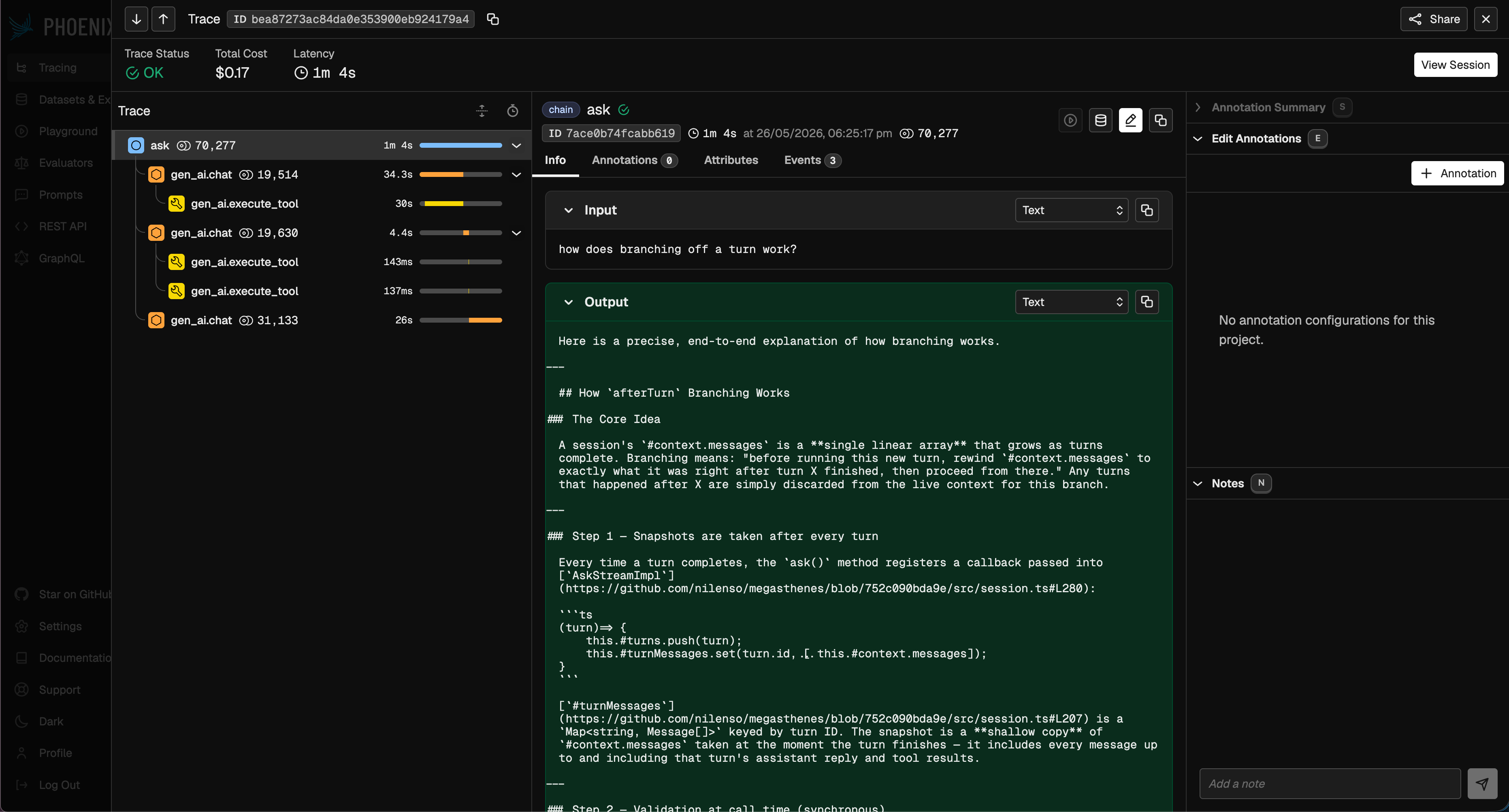 Observability dashboard